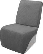 Arfntevss Sectional Recliner Couch Covers Velvet Corner Sectional Sofa Cover for Reclining Couch Stretch Soft L Shape Recliner Slipcover Washable Additional Seat Protector (1 Seat Cover, Middle Gray)