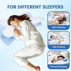 Contour Memory Foam Sleeping Pillows, Bed Pillow for Neck and Shoulder Pain, 2 in 1 Ergonomic Neck Cervical Pillow - for Side,Back,Stomach Sleepers - Neck Pain Relief
