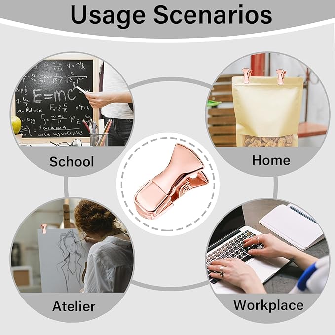 35 Pack Mini Metal Alligator Clips for Crafts Non-Slip Silicone-Coated Retro DIY Badge Small Clips (Glossy Rose Gold)