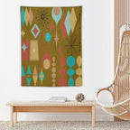 ICMOLYYENLO Boho Medieval Cat Tapestry, Abstract Atomic Starburst Geometric Aesthetic Art Wall Hanging For Bedroom Living Room Dormitory 30x40 Inches