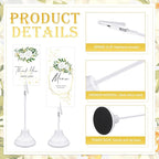 20 Pcs Table Number Holders 4/6/8/10 Inch Metal Place Card Holders with Alligator Clip Heavy Base Wedding Table Number Stand Picture Photo Clip for Banquet Party Birthday Restaurant(White)