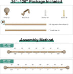 Wood Curtain Rods for Windows 66 to 120 Inch,1'' Diameter Drapery Rods with Imitation Wood Grain Leaf Pattern Finials,Boho Adjustable Heavy Duty Curtain Rods Set,36-120'',Color:Weathered Wood