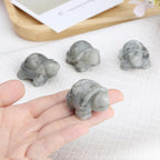 QINJIEJIE Moonstone Crystal Travel Turtle Figurines for Travelers Best Travel Gifts for Women Men Healing Crystals Sea Turtle Lovers Office Desk Decor Good Luck Gifts for Traveling Abroad