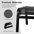 Patio Footstools Outdoor Foot Rest Aluminum Patio Ottomans Portable Seat Wicker Furniture Stackable Ottoman 2 Pieces Black
