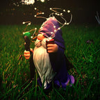 Resin Gnome Statue Outdoor Decor Waterproof Firework Solar LED Lights Gnomes Garden Sculpture Decorations for Outside Lawn Patio Yard Ornament Gifts (Gnome)