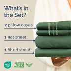 Queen Size 4 Piece Sheet Set - Comfy Breathable & Cooling Bed Sheets Set - Hotel Luxury Bedding for Women, Men, Kids, Teens, Boys & Girls - Deep Pockets, Soft, Wrinkle Free - Oeko-Tex - Emerald Green