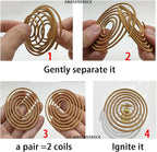Rose Coils Incense (48 PCS) Spiral Incense Coil Incense Holder Burner, Natural Chinese Incenses Coils Spiral Design for Long-Lasting Fragrance