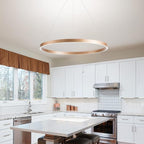 MADEM Room Decor Modern LED Chandelier 1-Ring Circular Dimmable Pendant Light Flush Mount Pendant Lighting for Living Room Dining Room, Bedroom, 31.5'' x 1.38'', 3000K-6000K, Gold