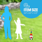 Exhart Garden Gnome, Solar Garden Gnome Statue with Heart, LED Rainbow Hat, Cute Outdoor Garden Decoration, 6 x 12.5 Inch, Multicolor, Resin