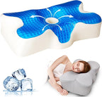 Cooling Gel Pillow,Cooling Cervical Neck Pillow,Gel Memory Foam Pillow,Odorless Ergonomic Contour Pillows,Orthopedic Bed Pillow for Side Back Stomach Sleeper - Grey