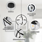 Modern Black LED Chandeliers, Dimmable Globe Pendant Lights Fixture, 13.8" Round Metal Hanging Light for Kitchen lsland, Dining Room Bedroom Foyer Hallway Stairway (3-Pack)