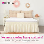 RIMELA Bed Skirt King Size 15 Inch Drop, Wrap Around Elastic Bedskirt Solid Microfiber Luxury Hotel Quality Fabric, Easy to Install Machine Washable Wrinkle & Fade Resistant, Cream