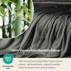 EP Mode Mulberry Silk Filled Quilt with 100% Viscose from Bamboo Fabric, Natural Lightweighted Cooling Comforter (Charcoal, King 102” X 88”)