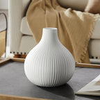 RONDURE 8.7" Modern Ceramic Table Lamp, Modern Bedside Lamps for Bedroom, Living Room and Nightstand, White Translucent Ceramic Shade, Warm Ambient Lighting, Home Decor