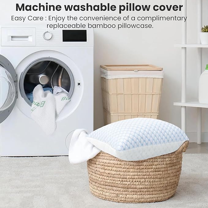 Shredded Memory Foam Pillows for Travel Cooling Pillows for Hot Sleepers Support Adjustable Travel Pillow with Extra Fill