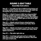 Coated Outdoor Furniture Heavy-Duty Portable ADA-Compliant Outdoor Picnic Table with Umbrella Hole, Expanded Metal Patio Dining Furniture Made in America (46" Round Top, Burgundy)