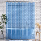 AmazerBath 72x78 Long Shower Curtain Liner, Clear Blue Plastic Shower Curtain Liner, Waterproof PEVA Shower Liner, Cute Lightweight Shower Curtains for Bathroom with 3 Magnets & Rustproof Grommets
