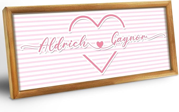 Gifts for Him/Her - Personalized Photo Frame with Love Design, Wall Mount or Tabletop Display, Romantic Gifts for Boyfriend Girlfriend Anniversary Birthday Valentine's