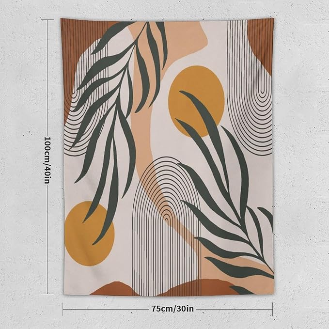 ICMOLYYENLO Boho Plant Aesthetic Tapestry, Abstract Medieval Arch Sun Home Aesthetic Wall Hanging For Bedroom Living Room Dormitory Tapestry 30x40 Inches