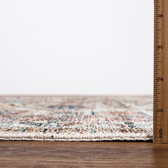 Keen Home Design 2x12 Rug - Machine Washable Runner Rug with Non-Slip Backing, Ideal for Hallway, Entryway, Kitchen, Laundry Room - Vintage, Easy Clean, Durable, Low Pile - (2'6" x 12')