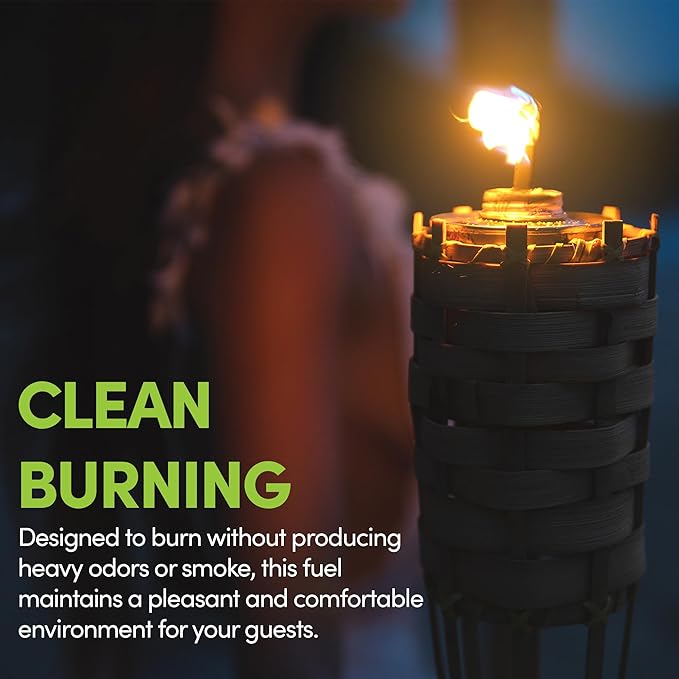 Smart Fuel Citronella Torch Fuel - Clean Burning, Biodegradable Formula with Extended Burn Time, Ideal for Oil Lamp, Tiki Torches for Outside Gatherings – 1 Quart, Pack of 1