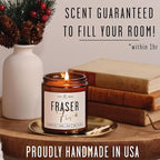 Fraser Fir Candles - Christmas Candles - 'Fraser Fir' w/Balsam Fir Cedar & Sandalwood Evergreen Tree Scent I Winter Evergreen Candle I Stocking Stuffers for Women I 9oz, 50Hr, USA Made