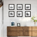 8x8 Picture Frames with Real Glass, Black Wooden Square Photo frame Set of 3, Displays 4x4 Picture With Mat or 8x8 Without Mat, Desktop & Wall Collage Frame set