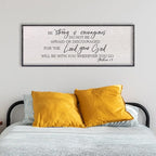 LuZhiQiang Be Strong And Courageous Sign Wall Decor 40"x15" Quote Joshua 1:9 Bible Verse Christian Faith Wood Art Wall (Black)