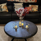 Hewory Glass Hurricane Candle Holder Set of 6, Black Large Hurricane Centerpiece for Table, Tall Floor Square Pillar Candle Holders Lantern Set for Wedding, Anniversary, Party, Fireplace, Dining Room