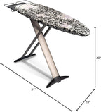 Bartnelli Pro Luxury Ironing Board - Extra Wide 62x19” Steam Iron Rest, Adjustable Height, T-Leg Foldable, European Made