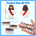 80 Pcs Mini Jesus, Little Jesus Figures to Hide Tiny Figurines in Bulk and Pocket Seek Religious Gifts for Easter Egg Stuffers Fillers Sunday School Baptism Christ Savior Craft