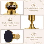 Sziqiqi Candlesticks Holder for Wedding Table Centerpiece - Gold Taper Candle Holders Candle Stick Holder Bulk for Christmas Candlelight Dinner Wedding Party Festival Decor 6 Pieces