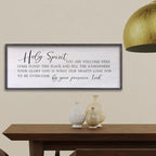 Holy Spirit You are Welcome Here Wall Decor Art 24"X10" Quote Christian Bible Verse Religious Scripture Wall Sign (Black)