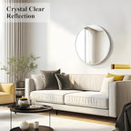 Fabuday Silver Circle Mirror for Wall 20 inch - Round Mirror for Bathroom, Entryway, Living Room, Hallway, Bedroom Decor, Small Matte Frame Mirrors