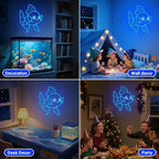 Neon Signs for Wall Decor Lucky Blue Goldfish LED Signs for Wall Art Decor Ocean theme Restaurant Home Bar Kitchen Dining Bedroom Decor Christmas Gifts