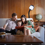 Brightech Litespan - Bright LED Floor Reading Lamp for Over Chair Crafts and Reading, Estheticians' Light for Lash Extensions, Adjustable Standing Lamp for Living Room, Bedroom, Office - Jet Black