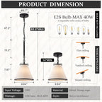 White Linen Pendant Lights for Kitchen Island Hemp Rope Black Hanging Pendant Light with Linen Lampshade 10in Transitional Pendant Light for Kitchen Sink Entryway Dining Room