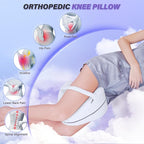 SAHEYER Knee Pillow for Side Sleepers, Memroy Foam Leg Pillow for Side Sleeping, Leg Elevation Pillow, Washable Cover Hip Pillow for Sciatica Relief, Post Injury Recovery - with Adjustable Strap