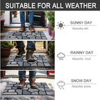 CHICHIC Welcome Door Mat 18X 30 Inch Front Doormat Outdoors for Home Entrance Outdoors Mat for Outside Entry Way Doormat Entry Rugs, Heavy Duty Non Slip Rubber Back Low Profile, Stone