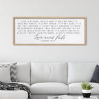 ZZJJHYWGQ Love is Patient Love is Kind Wall Decor 40"X15" Corinthians 13 Large Bible Verse Quote Sign for Above Bed Hanging Wood Framed Wall Art (Wood
