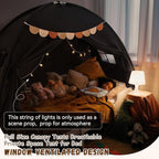 Sherilyn Twin Size Bed Canopy Bed Tents Dream Tent on Bed Privacy Space Blackout Sleeping Tents Indoor Breathable Portable Cottage Floor Drafty Room (Black)