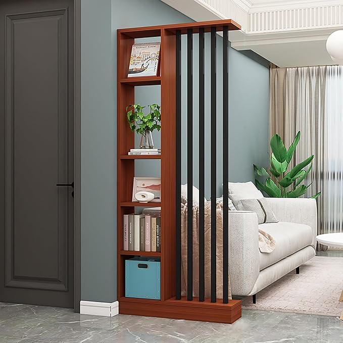 Wall Room Divider,Freestanding Room Divider with Shelves,Wood Room Divider Screen with Storage Cabinet, Wall Divider for Room Separation, for Home Office Decorative J 47.2×9.4×78.7in