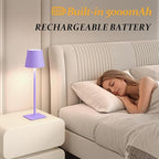 2 Pack Cordless Table Lamps, 3 Colors Stepless Dimming, 5000mAh Rechargeable Battery LED Desk Lamp for Bedroom/Couple Dinner/Desk/Cafe/Dining Room/Terrace