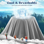 Cooling Comforter King Size, Double-Sided Cooling Blanket for Hot Sleepers & Night Sweats, Arc-Chill Q-Max > 0.4 Breathable Ice Blanket, Lightweight Cold Comforter (108''x90'', Light Grey)