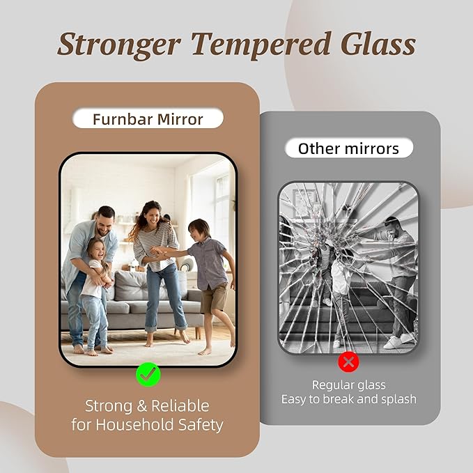 Bathroom Mirror 60" x 36", Large Rectangle Wall Mirror, Gold Metal Frame Wall Mounted Mirrors for Bathroom, Vanity, Bedroom, Entryway Decor(Horizontal/Vertical)