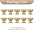 Sziqiqi Urn Vase Gold Centrepiece: 5.5in Small Vases for Wedding Table Decorations - Metal Flower Arrangement Pots Set of 10 - Vintage Honeycomb Vase for Party Reception Dinner Table