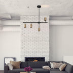 Globe Electric 64000049 4-Light Adjustable Height Geometrical Track Lighting, Matte Black, Matte Brass Accents, Ceiling Light, Pivot Shades, Track Ceiling Light, 4 Bulb Kitchen Light, GU10 Socket