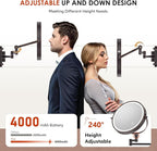 9" Wall Mounted Lighted Makeup Mirror,4000mAh Rechargeable Double Sided 1X/10X Magnifying Mirror with Light,3 Color Lights,Touch Dimmable,Extended Arm 360 Rotation Wall Mounted Makeup Mirror (Bronze)