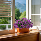 Artificial Fake Flowers for Outdoor Spring Decoration, 16 Bundles Faux Silk Colorful Daisy UV Resistant Realistic for Outside Porch Patio Home Yard Garden Planters Pots Window Box (Purple)