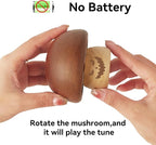 Wood Mechanism Music Box Melody This is Halloween Mushroom Mini Musical Gift Nursery Home Decor for Halloween Thanksgiving Christmas Boys and Girls